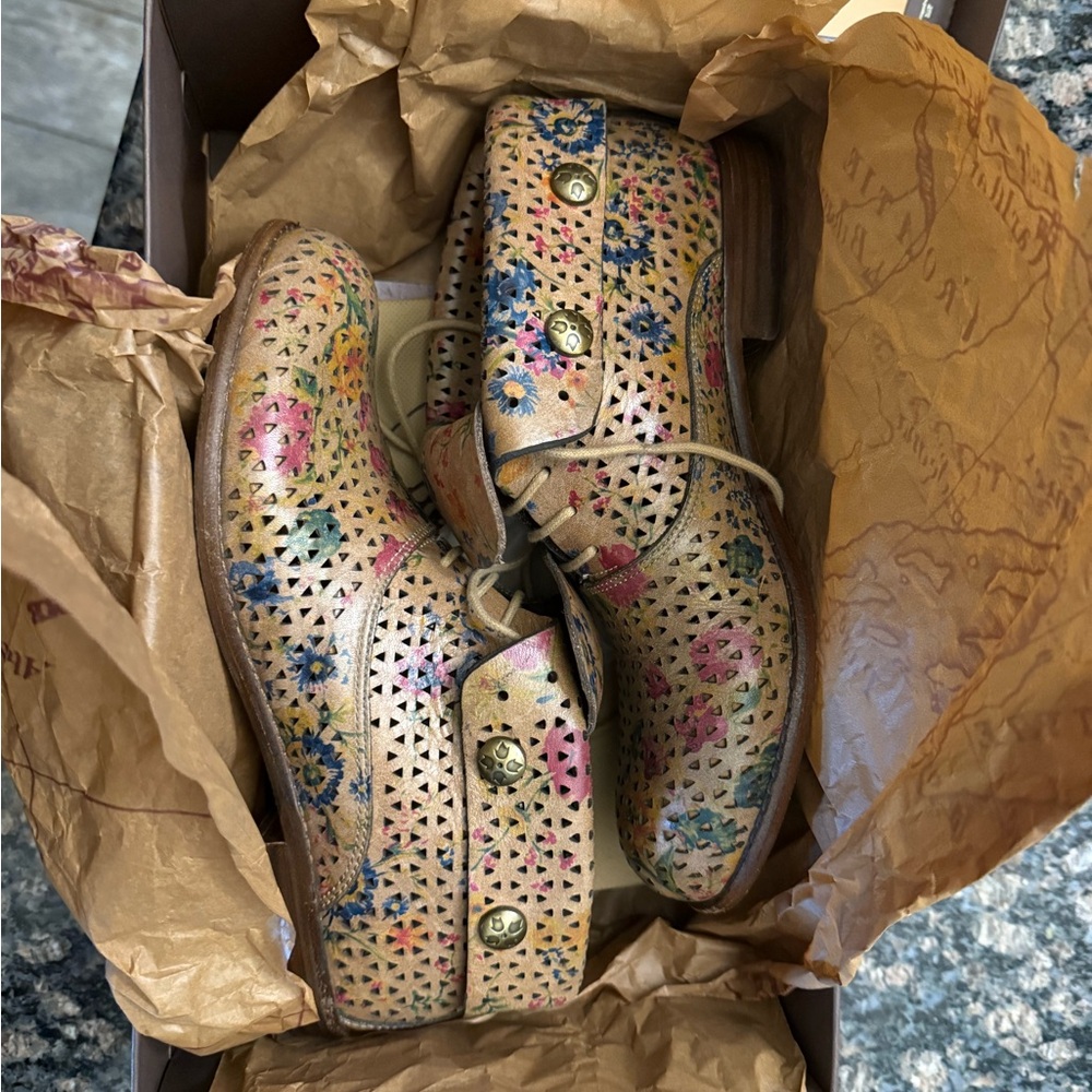Patricia Nash Floral Perforated Ankle Boots - Multicolor